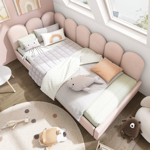 UK Local Upholstered Bed Daybed With Drawers Storage,3FT Single Sofa Bed 90X190cm, Sofa Bed For Adults And Children , Bed Frame With Slatted Frame, Velvet, Pink No Mattress