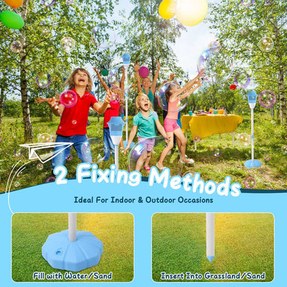 US Local 2 Pack 3 In 1 Standing Bubble Machines With Colorful Lights And Music Rechargeable Bubble Maker Stands With 2 Modes 3 Adjustable Height For Party Wedding Indoor Outdoor Occasions Pets Kids