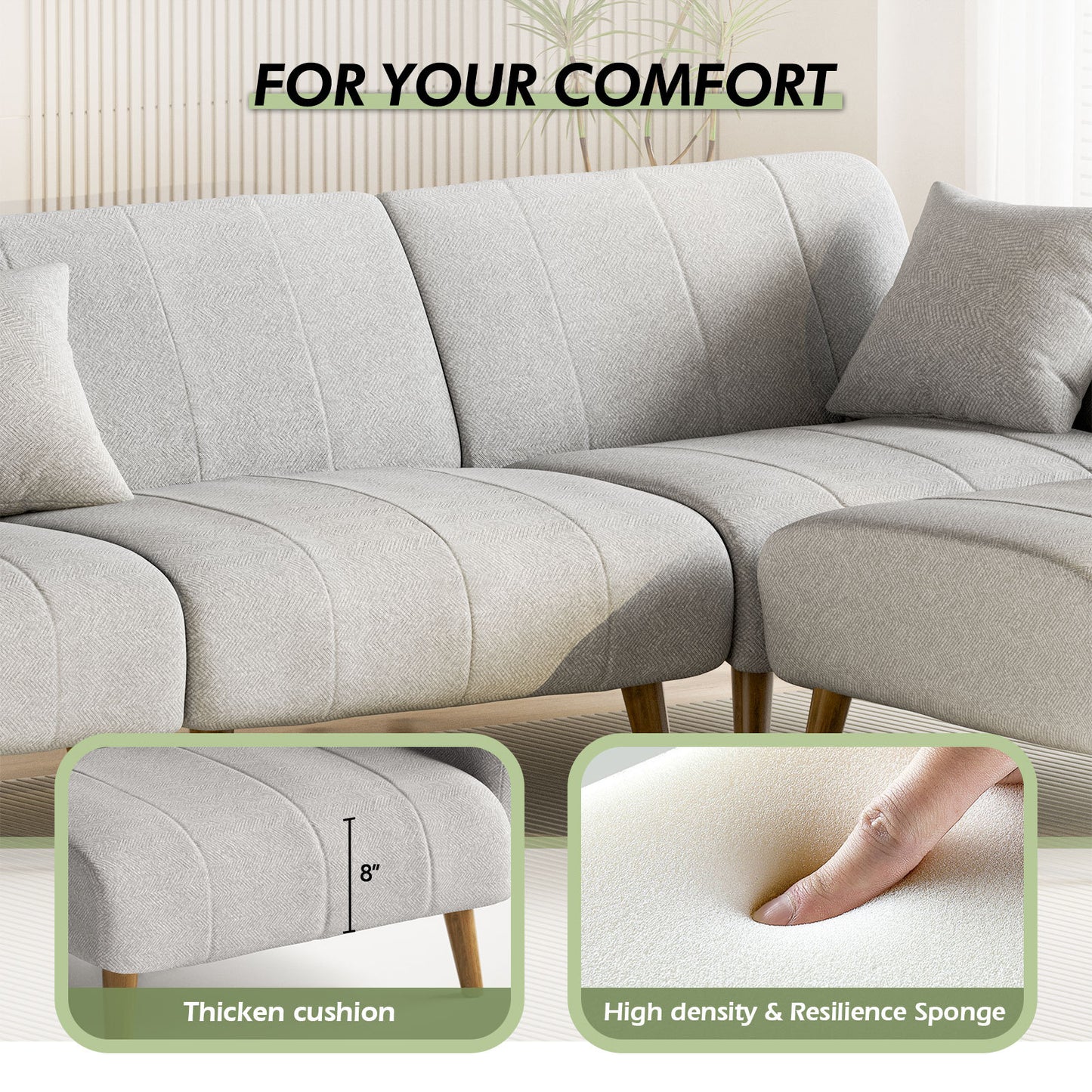 US Local 4 - Piece Upholstered Sectional