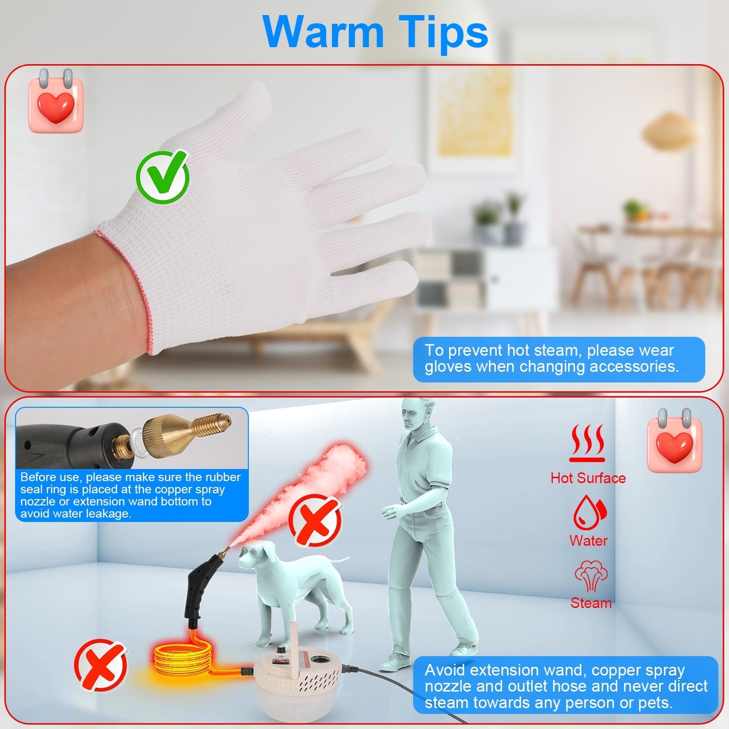 US Local 1Pc 2500W Handheld High Temperature And Pressure Steamer Cleaner With 1400ML Tank 9 Accessories 6 Steam Levels For Dirt Grease Grout Tile Floor Couch Car