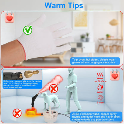 US Local 1Pc 2500W Handheld High Temperature And Pressure Steamer Cleaner With 1400ML Tank 9 Accessories 6 Steam Levels For Dirt Grease Grout Tile Floor Couch Car