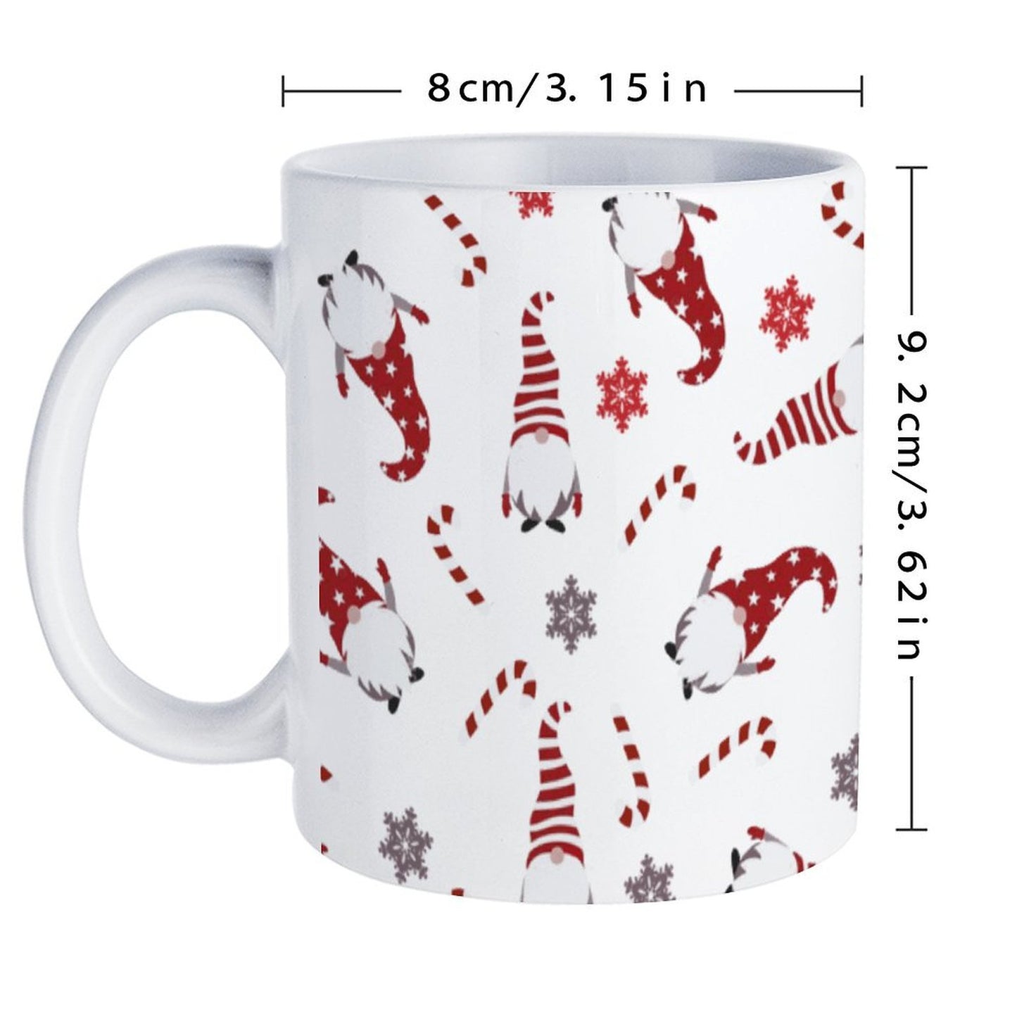 POD US Local White mug with full print, Christmas Dwarf, Red 0085