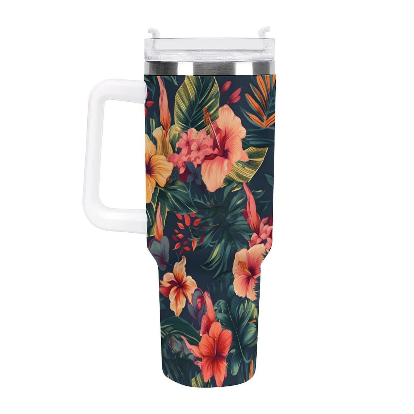 PHDT00387 POD US Local Tumbler 40 oz Large Capacity Car Cup Hibiscus, Tropical