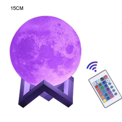 US Local 16-Color Lamp With Stand And Remote, Moon Lamp, LED Night Light With Dock, Creative Moon Light Uniq