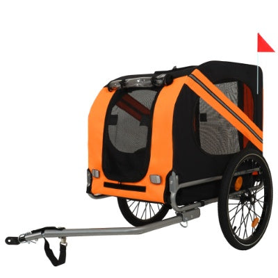 US Local Large Folding Bike Trailer For Dogs 120LB Capacity All-Terrain Pet Carrier, Durable Steel Frame For Cycling, Jogging, Camping Outdoor Adventures