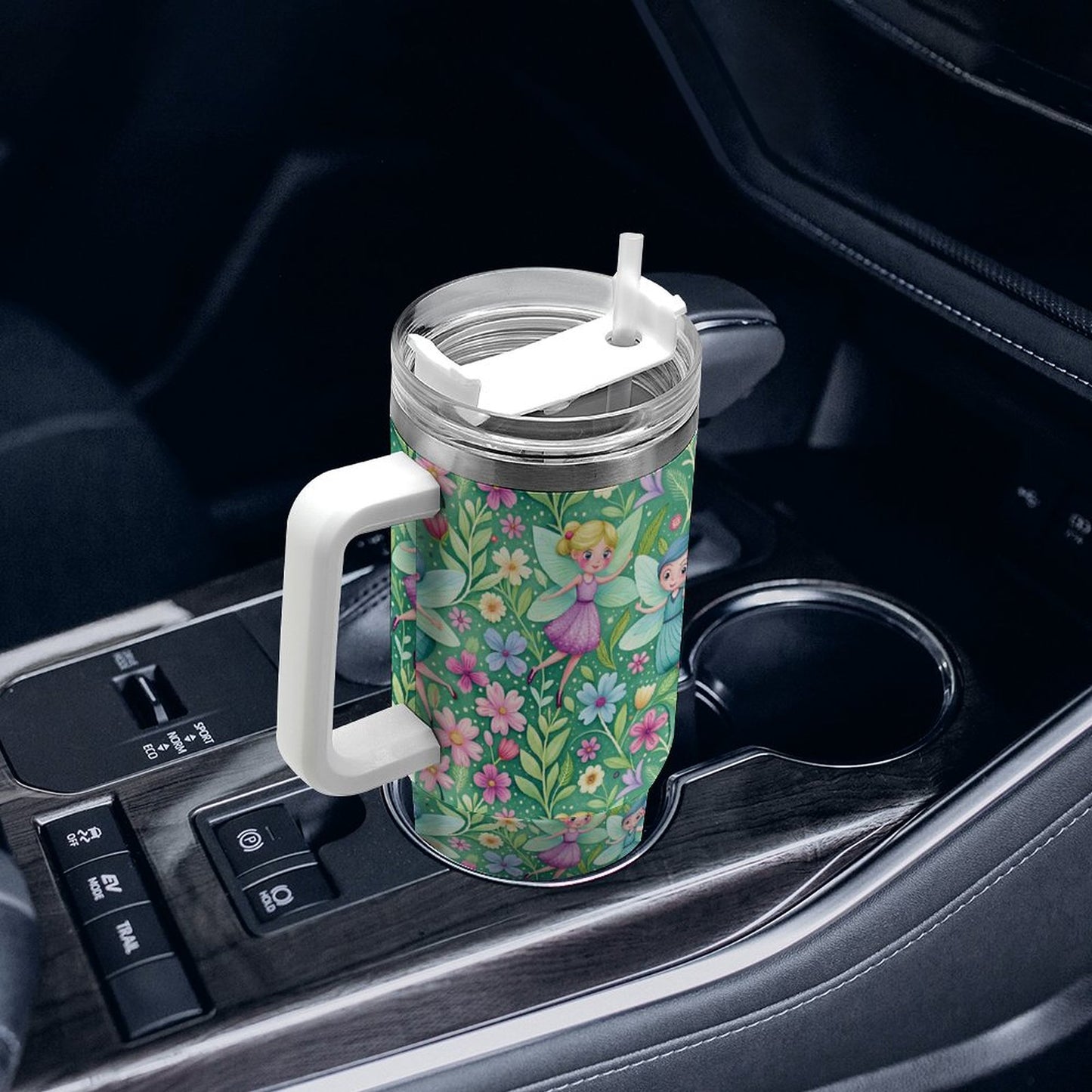PHDT00192 POD US Local Tumbler 40 oz Large Capacity Car Cup Fairy, Spring, Flowers