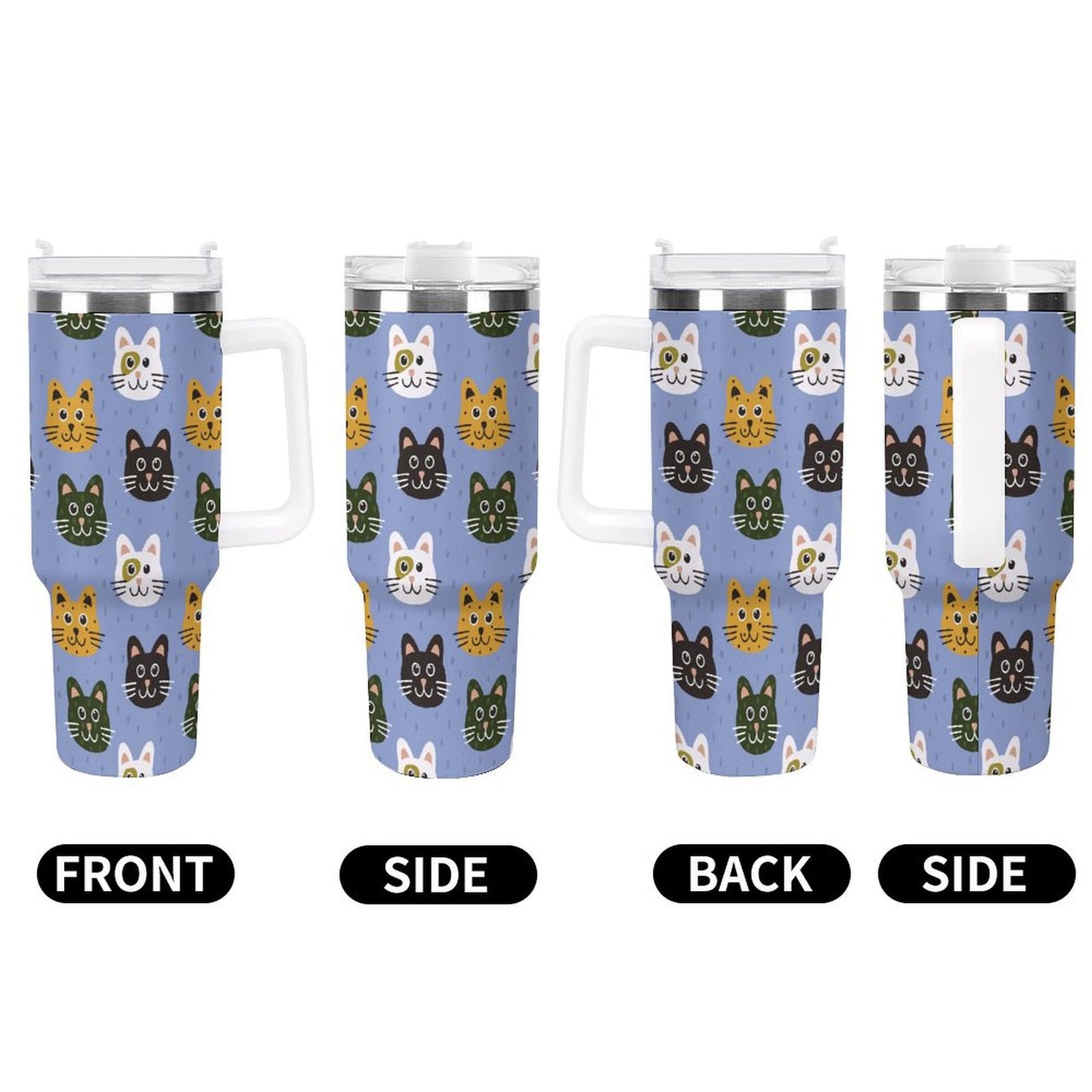 PHDT00258 POD US Local Tumbler 40 oz Large Capacity Car Cup Cat cute blue