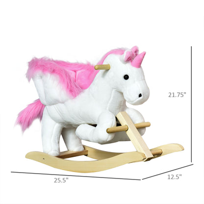 US Local Unicorn Baby Rocking Horse Toy for Kids with Lullaby Song