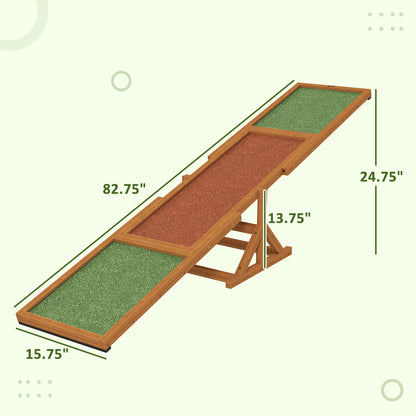 US Local Wooden Dog Agility Seesaw For Training And Exercise, Weather Resistant, 83 L X 16 W X 14 H, Orange