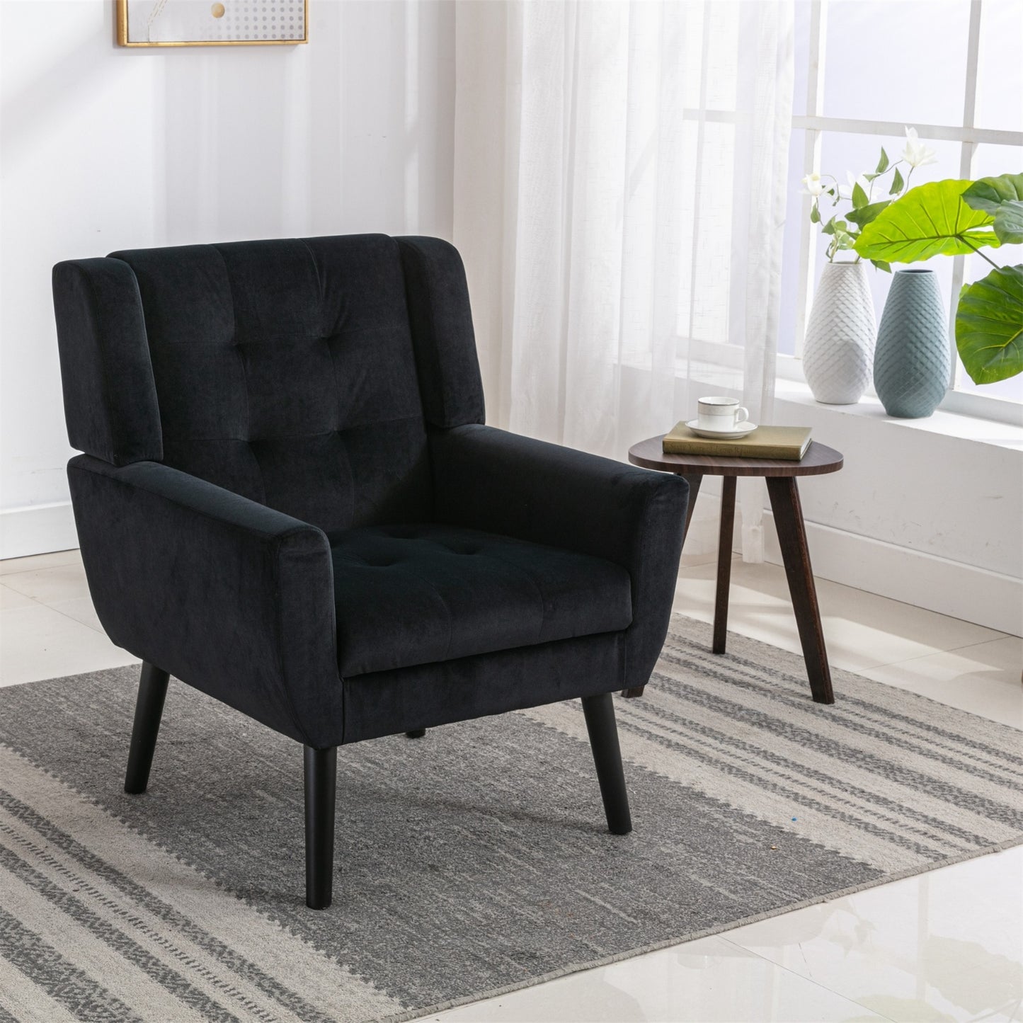 US Local Modern Soft Velvet Ergonomic Accent Chair For Living Room, Bedroom - Home Chair