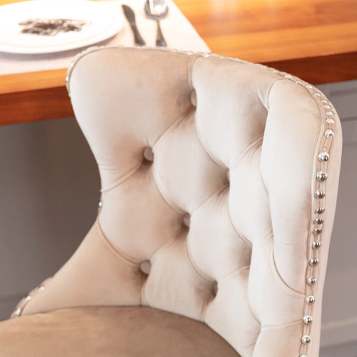 US Local Swivel Velvet Barstools Adjusatble Seat Height From 25-33 Inch Khaki,Set Of 2