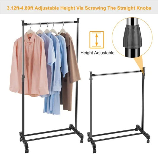 US Local Adjustable And Foldable Clothes Hanger With Wheels