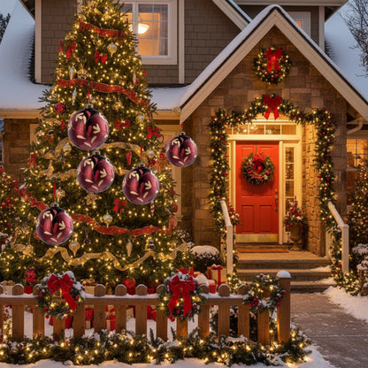 US Local 6PCS Set Christmas Glass Ball Ornaments Hanging Decorations For Holiday Tree Parties Ornaments FBA Shipment