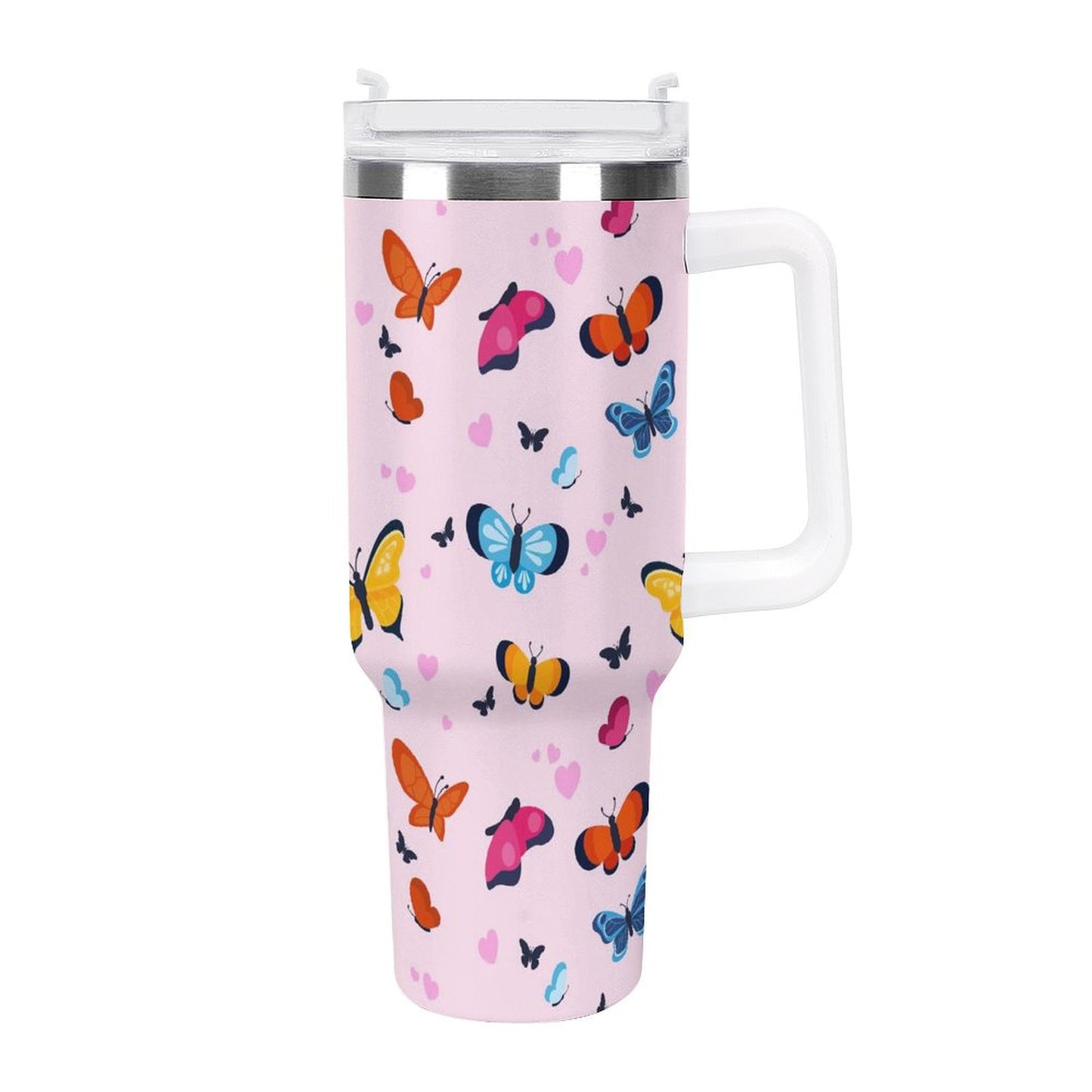 PHDT00482 POD US Local Tumbler 40oz Large Capacity Car Cup Butterfly Pattern Style