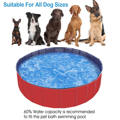 US Local 1Pc 160 X 160 X 30cm-63.0 X 63.0 X 11.8inch Foldable Pet Swimming Pool PVC  Dog Swim Pool Bathing Tub Playmat Pools