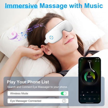 US Local 1 Pc Eye Massager With Heat Music Air Pressure Vibration Massage Rechargeable For Men Women Elders Wireless Eye Mask