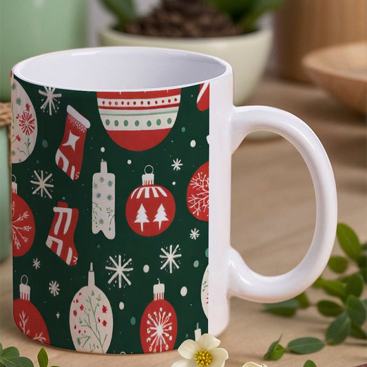 POD US Local White mug with full print, Christmas Lights 0091