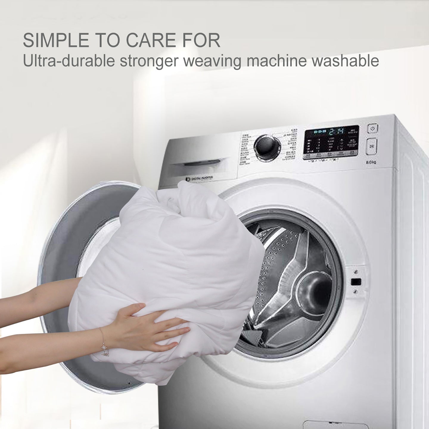 US Local 3pcs Coconut And Banana Leaf Pattern Comfortable Duvet Cover Set, Double Bed Minimalist Style, Including 1 Duvet Cover And 2 Pillowcases