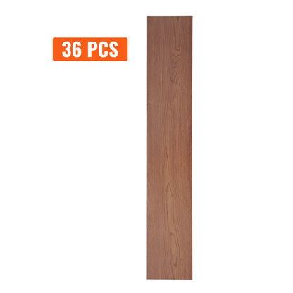 US Local VEVOR Self Adhesive Vinyl Floor Tiles 36 X 6 Inch, 36 Tiles 2.5mm Thick Peel & Stick, Deep Brown Wood Grain DIY Flooring For Kitchen, Dining Room, Bedrooms & Bathrooms, Easy For Home Decor