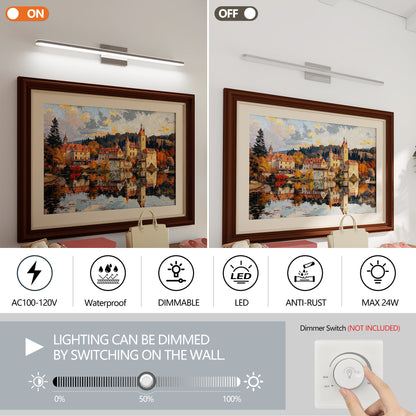 US Local Modern LED Vanity Lights For Bathroom 39IN 24W Daylight White Chrome Light Fixtures Bathroom Lights Over Mirror Vanity Lighting Fixtures Vanity Light