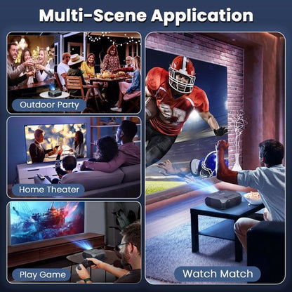 US Local Projector With 5G WiFi And Bluetooth, Native 1080P, Supports 4K, Suitable For Mobile Phones,PCs,TV Sticks,PS5