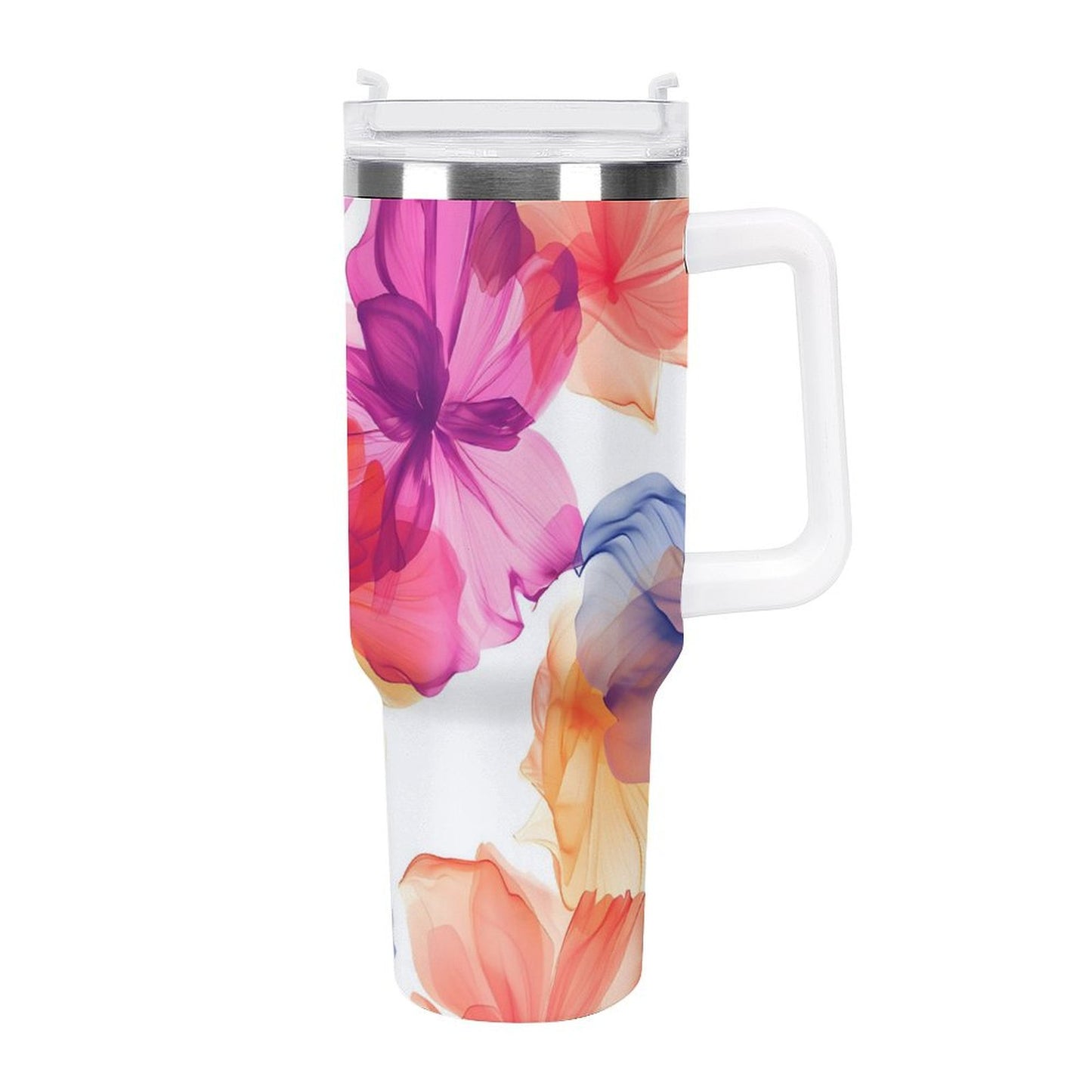 PHDT00475 POD US Local Tumbler 40 oz Large Capacity Car Cup Watercolors, Flowers, Butterflies