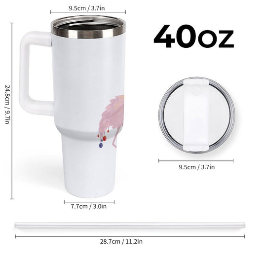 PHDT00302 POD US Local Tumbler 40 oz Large Capacity Car Cup Christmas Pink Flamingos