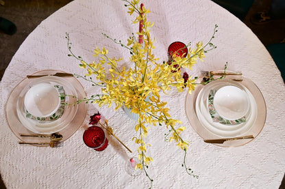 US Local Jasmine Bone China Dinnerware Set, 16 Pieces, Service For 4, White Plates, Dishes, Bowls Set, Microwave And Dishwasher Safe