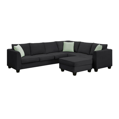 US Local 112 87 Sectional Sofa Couches, 7 Seats Modular Living Room Sets