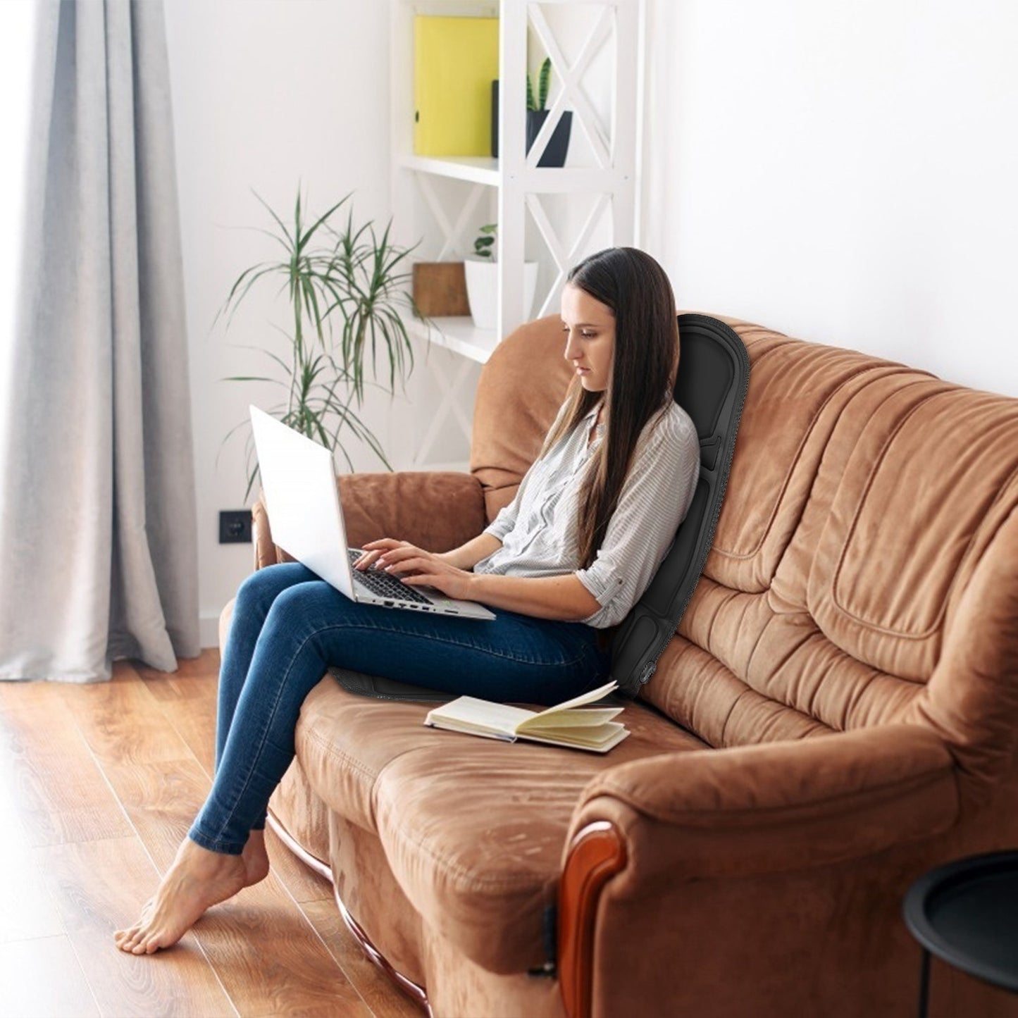 US Local 1Pc Back Massager Cushion Electric Massage Car Seat Cushion Chair Pad With Heating Function 8 Vibration Modes 3 Intensity Levels Fedex Shipping