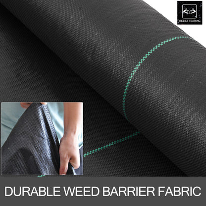 US Local VEVOR 6FT300FT Premium Weed Barrier Fabric Heavy Duty 2.4OZ, Woven Weed Control Fabric, High Permeability Good For Flower Bed, Geotextile Fabric For Underlayment, Polyethylene Ground Cover