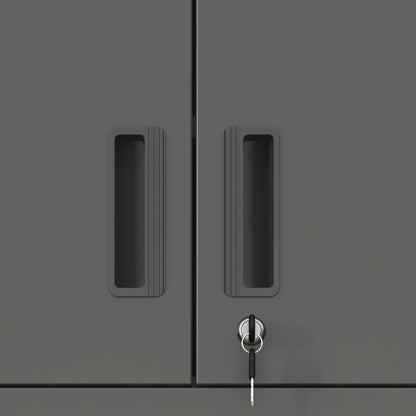 US Local Metal Wall-Mounted Tool Storage Cabinet With Locking Door And 1 Shelf 1 Opened Drawer For Garage Warehouse,Office,Assembly Required