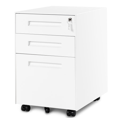 UK Local 3 Drawer Steel Metal Filing Cabinet With Embedded Handle And Lock Black