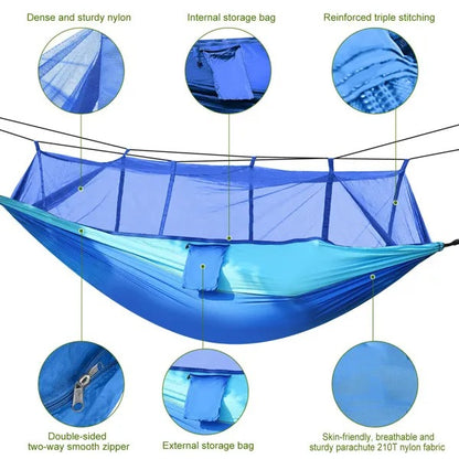 US Local Camping Hammock, Portable Double Hammock With Net,600lbs Load 2 Persons Hammock W