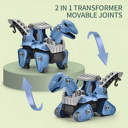 US Local Dinosaur Set With Electric Drill, Construction Toys For Boys - Not Shipped On Weekends