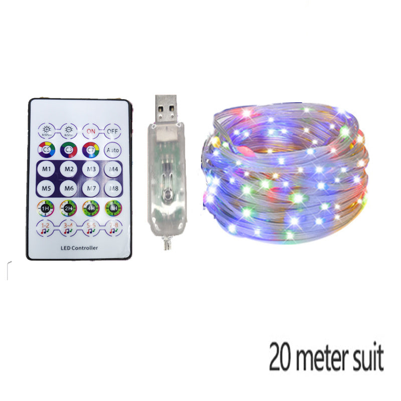 US Local LED Rope Lights Outdoor, RGB Remote Control Fairy String Lights Plug In With 200 LEDs, Super Durabl
