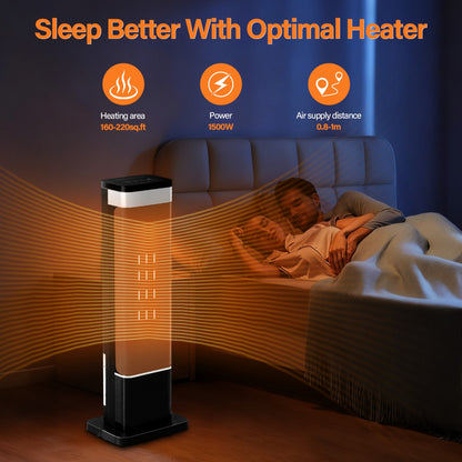 US Local 23inch Space Heaters For Indoor Use, Portable Heater With 7 Light Colors