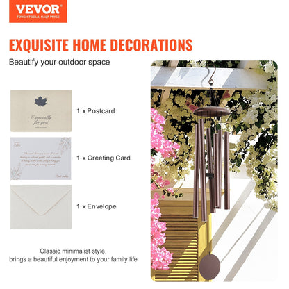 US Local VEVOR Wind Chimes For Outside 45-Inch Aluminum Memorial Deep Tone Wind Chimes