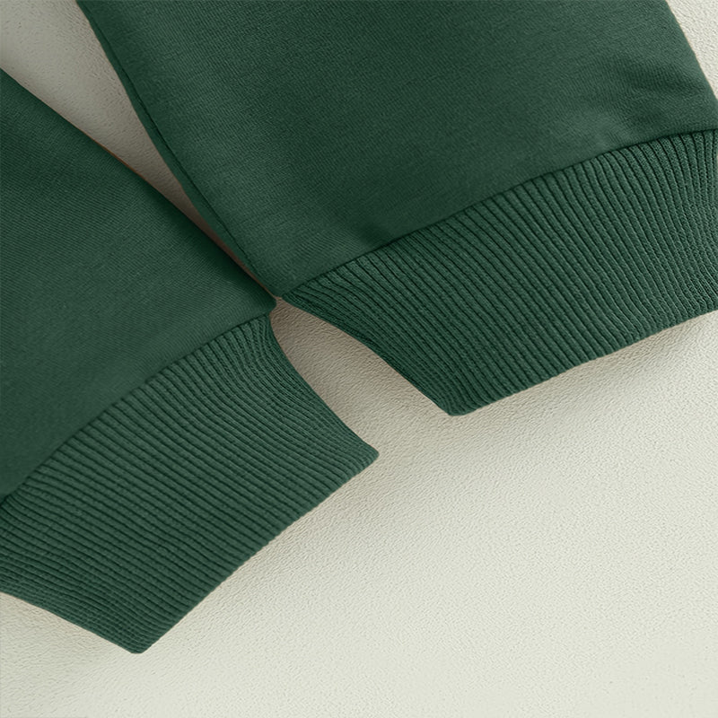 US Local Baby Boy's 2-Piece Sweatshirt Set Round Neck Letter Print Top & Drawstring Jogger Pants For Spring & Fall