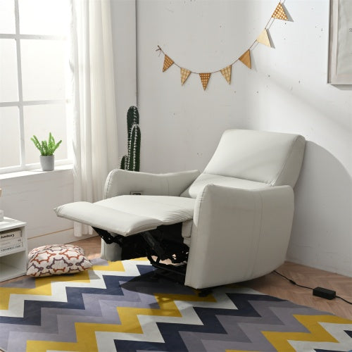 US Local Wall Hugger Recliner,Power Recliner Chair,Electric Recliner For Living Room,PU Leather Reclining Armchair For Small Space,Reclining Sofa For Bedroom Apartment RV,with USB Port