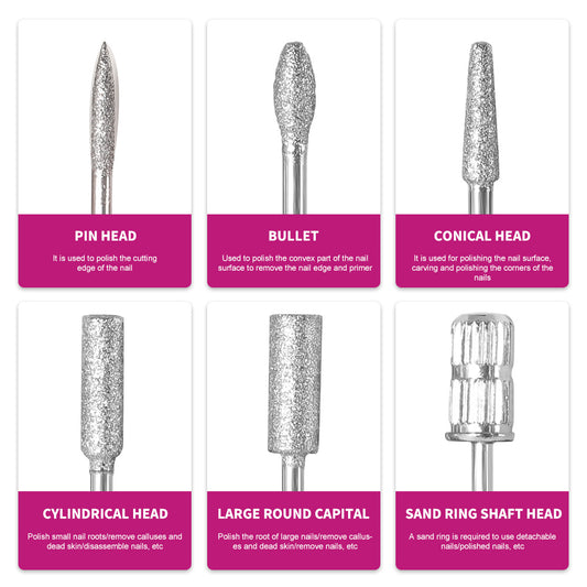 US Local 45000RPM Professional Nail Drills Kit With 6 Drill Bits, Portable Electric Nail Drill For Acrylic Nails Gel Polishing Removing, Rechargeable Nail File Machine For Manicure Pedicure Salon Home