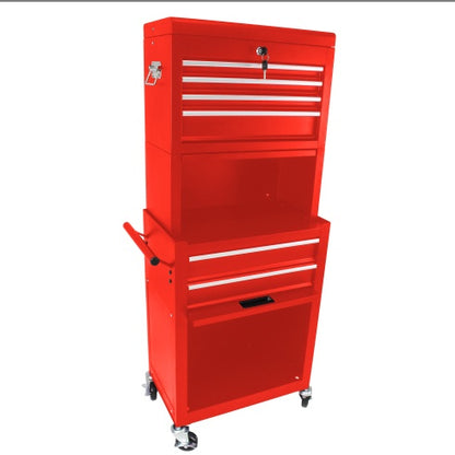 US Local High Capacity Rolling Tool Chest With Wheels And Drawers, 6-Drawer Tool Storage Cabinet--RED