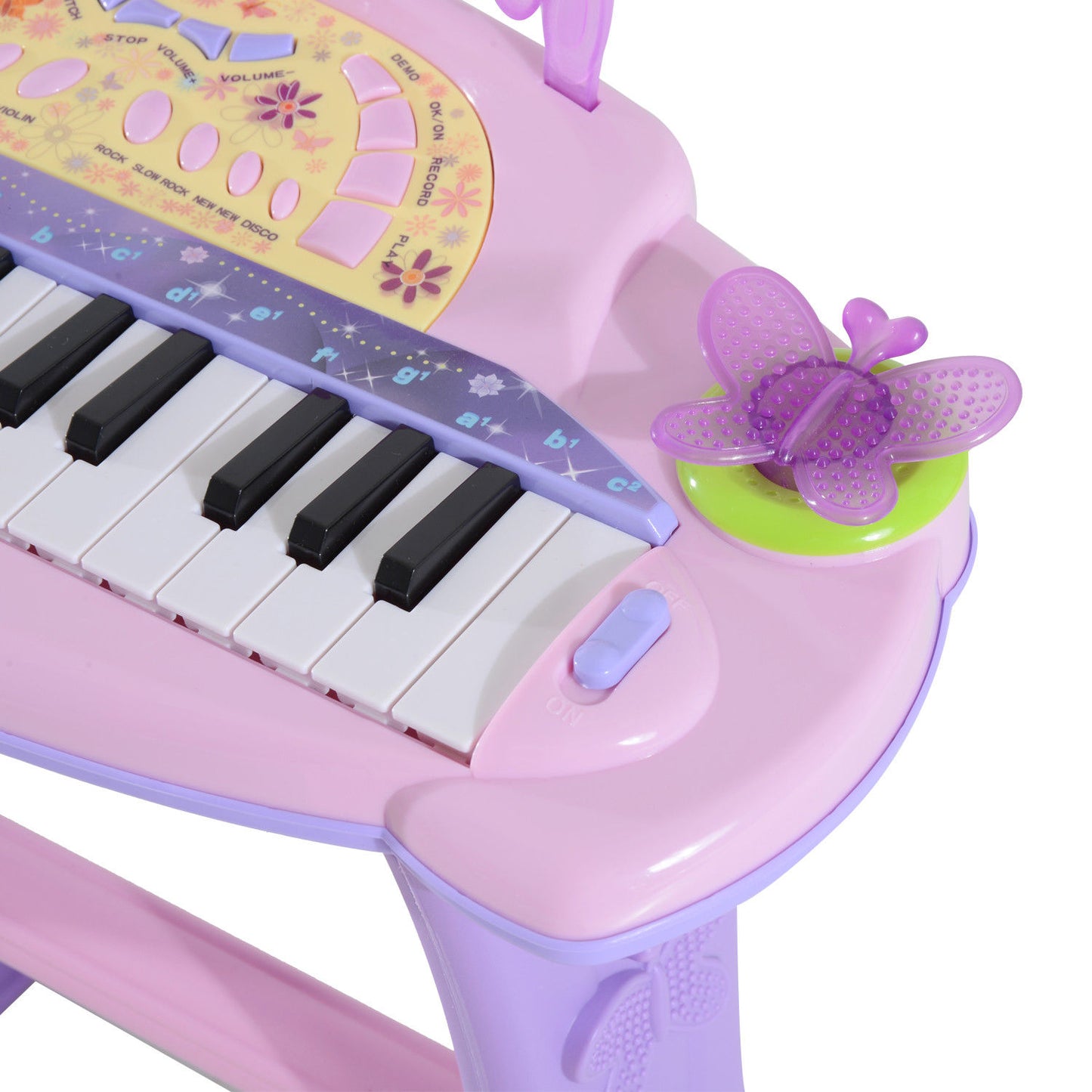 US Local 37-Key Kids Princess Electronic Piano Toddler Toy Keyboard with Stool