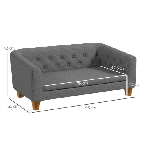UK Local PawHut Dog Sofa Bed W  Soft Cushion For Medium Dogs - Grey