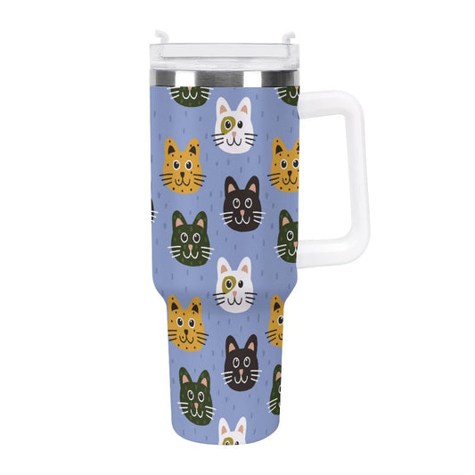 PHDT00258 POD US Local Tumbler 40 oz Large Capacity Car Cup Cat cute blue