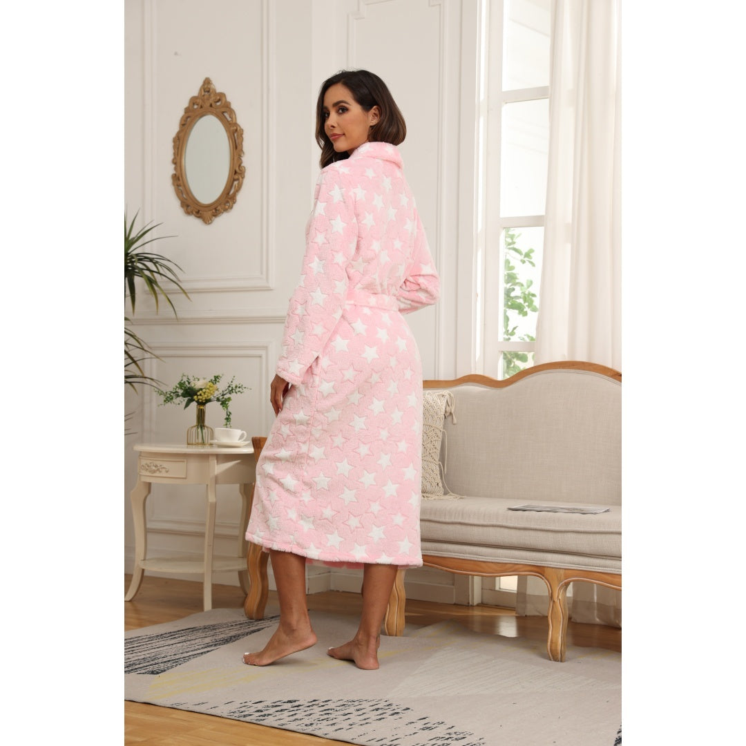 US Local RONGTAI - Soft Fleece Robes For Women, Lightweight And Warm, Spa & Bath Robes For Mom, Wife & Friend