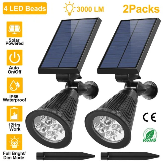 US Local 2 Outdoor Waterproof Solar Spotlights