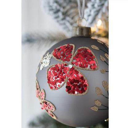 US Local D4.7 Christmas Ball Ornaments, Glass Decorative Hanging Ball Christmas Tree Ornaments For Holiday Party Decorations, Set Of 4