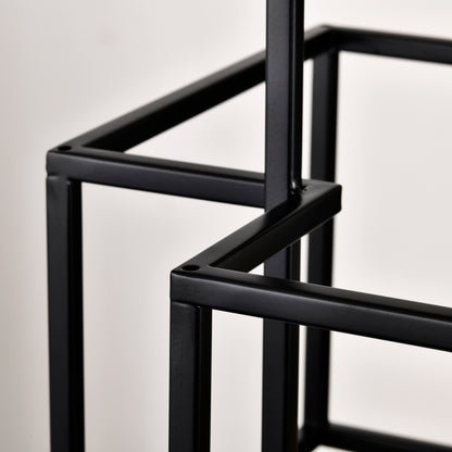 US Local 4-Light Metal Lantern Tiered Pendant Hanging Light Fixtures, Industrial Farmhouse Adjustable Height Chandeliers For Dining Room Hallway Foyer Entryway--Matte Black & Gold