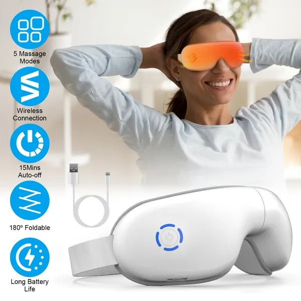 US Local Eye Massager With Heat Music Wireless Eye Mask For Migraines